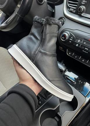 Зимние мужские кроссовки toronto black white (мех) 40-41-42-43-44-45