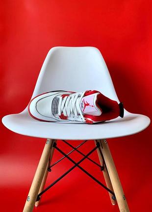 Кросівки nike air jordan 4 retro white-red4 фото