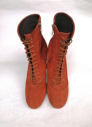 Стильные необычные замшевые ботинки на шнуровке geox, терракот, замша3 фото