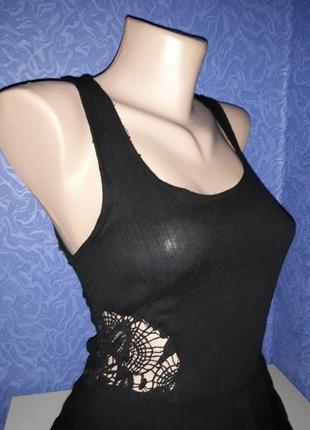 Платье zara черное с ажурной спинкой2 фото
