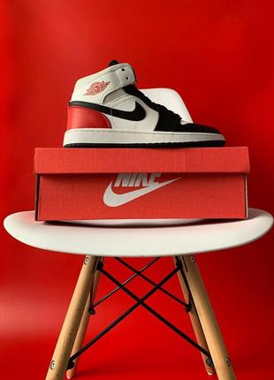 Кросівки nike air jordan retro 1 white-red7 фото