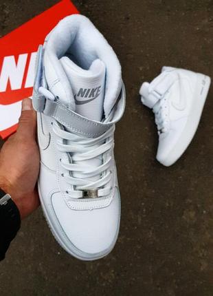 Кроссовки женские nike air force mid utility•white• флис2 фото