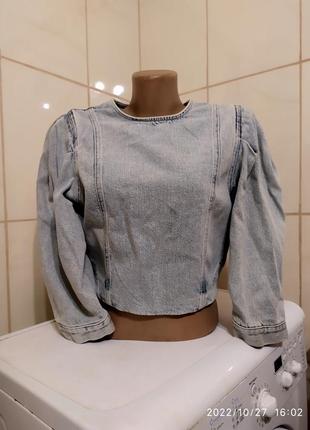 Крутая джинсовая блуза