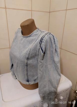 Крутая джинсовая блуза3 фото