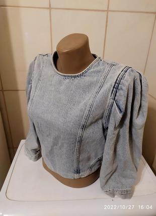 Крутая джинсовая блуза5 фото