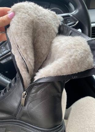Зимові черевики під «берці» 🔥 натуральна шкіра, ботинки8 фото
