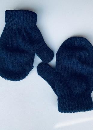 Рукавички трикотажні для хлопчика, однотонні, акрил, рукавиці, варежки