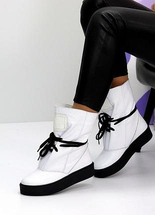 Напівчоботи "l&rik", білий, натуральна шкіра, зима