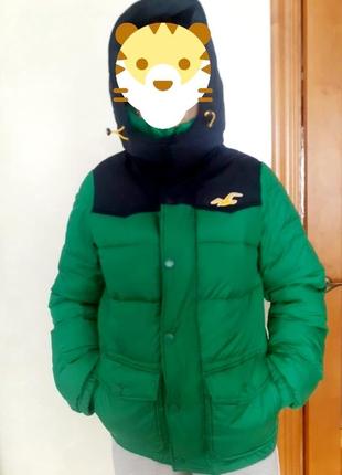 💚очень теплая зимняя куртка бомбер от бренда hollister💚9 фото
