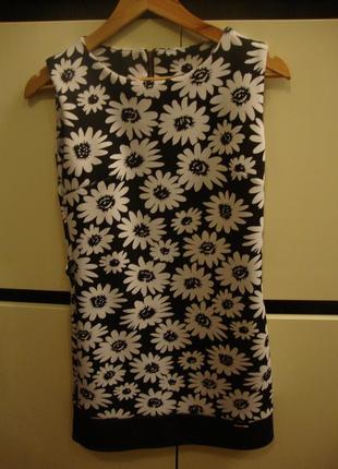 Сукня в ромашки, чорно-білий принт, квіткове плаття