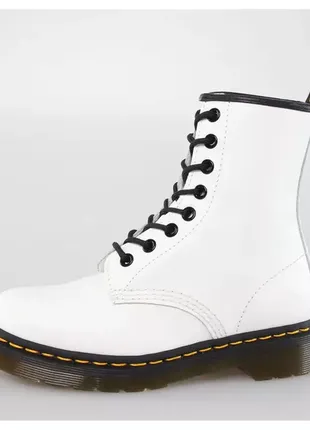 Черевики dr. martens 1460 8 люверсів білі жіночі чоловічі мартенси шкіра