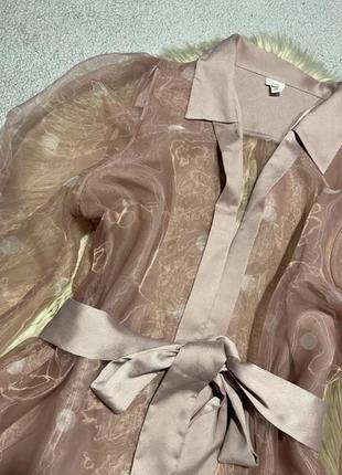 Гламурна шифонова нюдова блуза в горох бренд rlver island5 фото