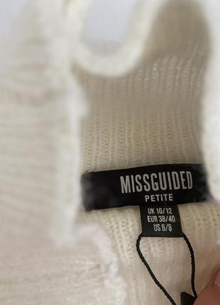 В‘язаний укорочений светр белый zara bershka missguided5 фото