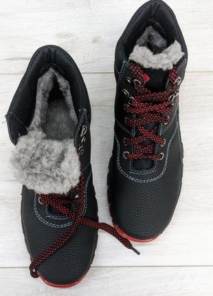 Ботинки мужские зимние высокие на меху на красной подошве kluchkovskyy украина5 фото
