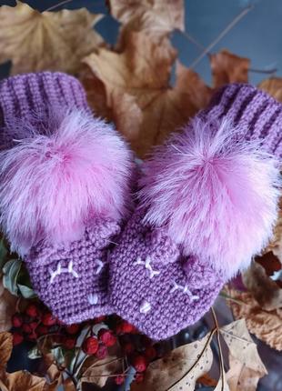 🐰варежки рукавички перчатки для девочки красавицы2 фото