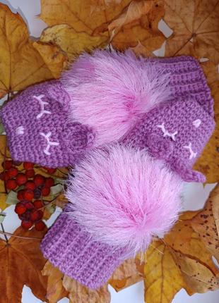 🐰варежки рукавички перчатки для девочки красавицы3 фото