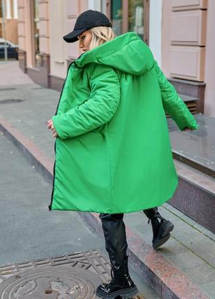 Яскрава двостороння жіноча куртка з капюшоном еврозима6 фото