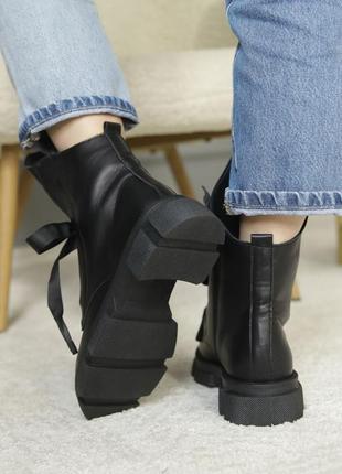 Теплые женские ботинки на зиму,берцы,берцы кожаные черные зимние (зима 2022-2023) для женщ...