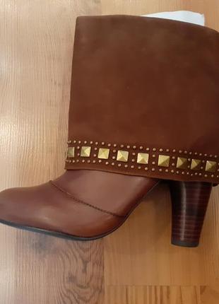 Кожаные полусапожки сапоги ботинки volаtile, 37. 5, новые  с заклепками2 фото