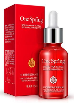 Сироватка з гранатом і гіалуронової кислотою one spring pomegranate red, есенція для обличчя