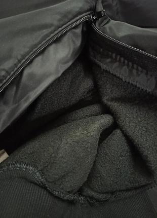 Утепленные осенние зимние флисом брюки черные на молнии с карманами.4 фото