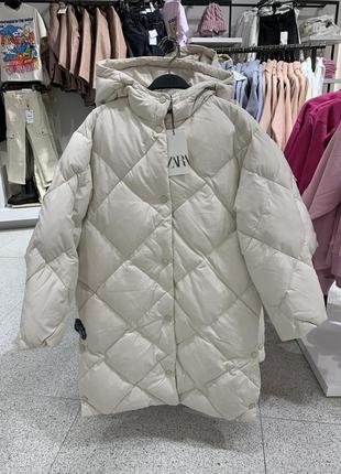 Zara пуховик пальто зеленый и черный 116-164 см