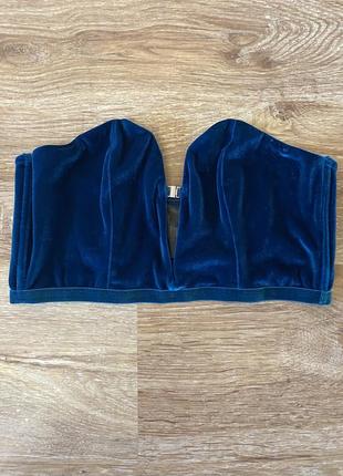 Шикарний, бархатний, бюстгальтер/ корсет, з удліньоним вирізом.