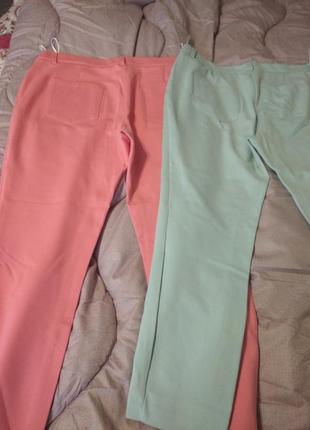 Крутые штаны скинни плюс сайз цвет розовый персик и фисташковый 46 евро на 54-56 укр8 фото