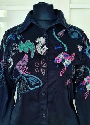 Крута стильна класна модна дизайнерська брендова сорочка блуза блузка аплікація вишивка печворк4 фото