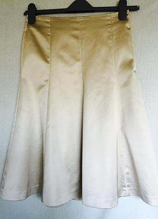 Красивая нарядная миди юбка из тяжелого атласного шелка