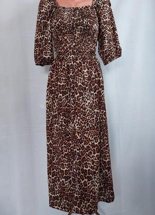 Платье миди в тигровый принт primark (размер 36-38)3 фото