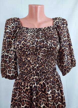 Платье миди в тигровый принт primark (размер 36-38)6 фото