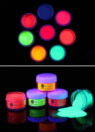 Акрилова пудра флуоресцентна (неоновий пігмент 07) для нігтів -пудра неонова кольорова для дизайну6 фото