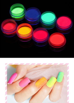 Акриловая флуоресцентная пудра (неоновый пигмент 05) для ногтей - пудра неонова кольорова