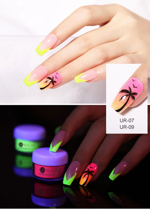 Акриловая флуоресцентная пудра (неоновый пигмент 05) для ногтей - пудра неонова кольорова