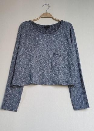 Укорочений лонгслів / кроп топ з кишенею