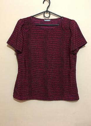 Блуза marks & spencer burgundy animal print blouse