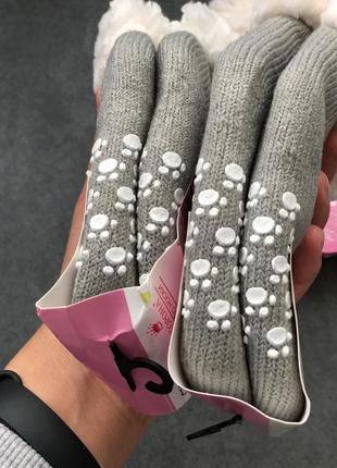 Дитячі термо шкарпетки з вовною, шкарпетки з хутром з гальмами, домашні дитячі капці 12-24