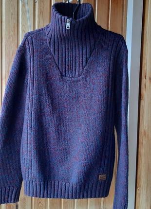 Мужской шерстяной свитер вязаный кардиган кофта свитшот пуловер