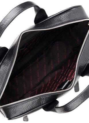 Містка сумка-портфель на плече karya 20971 шкіряна чорний3 фото