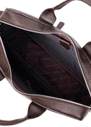 Надежная сумка-портфель на плечо karya 20874 кожаная коричневый4 фото