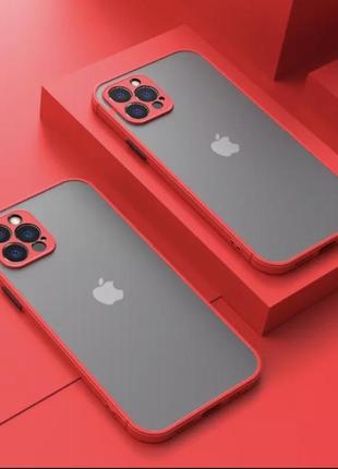 Противоударный бронированный матовый чехол для iphone 12 pro max