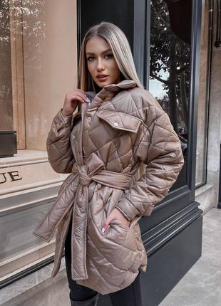 New 🛍️ стильна куртка демисизон🍂 з поясом, куртка сорочка , стьогана куртка