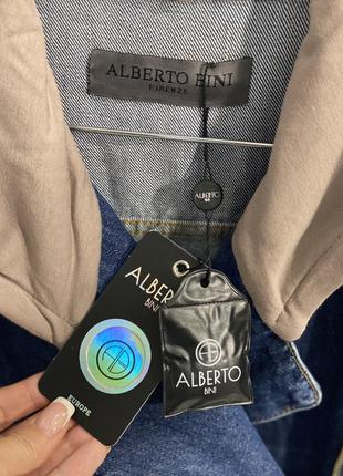 Alberto bini пальто джинсове комбіноване стильне жіноче пальто джинс бежеве пальто5 фото