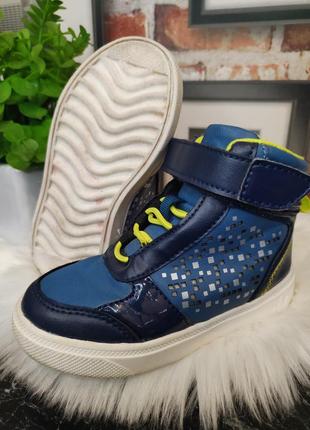 Ботинки демисезонные синие черевики деми высокие кроссовки хайтопы kids alive р.247 фото