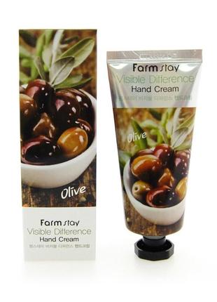Увлажняющие крема для рук оливка  от farmstay olive hand cream
