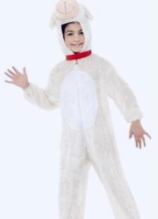 Карнавальный костюм - комбинезон велюровый  с головой овечки, барашка 🐑 (англия₽2 фото