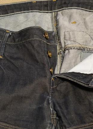 Узкие темно-синие резаные джинсы бедровки g-star raw 31/32 р.4 фото