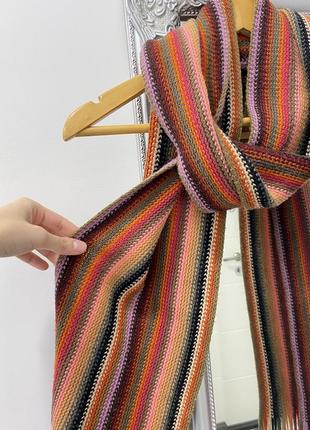 Різнокольоровий шарф у смужку2 фото