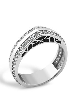 💍 18,5 и 19,5 серебряное кольцо серебро 925 пробы усыпанное белыми прозрачными камнями8 фото